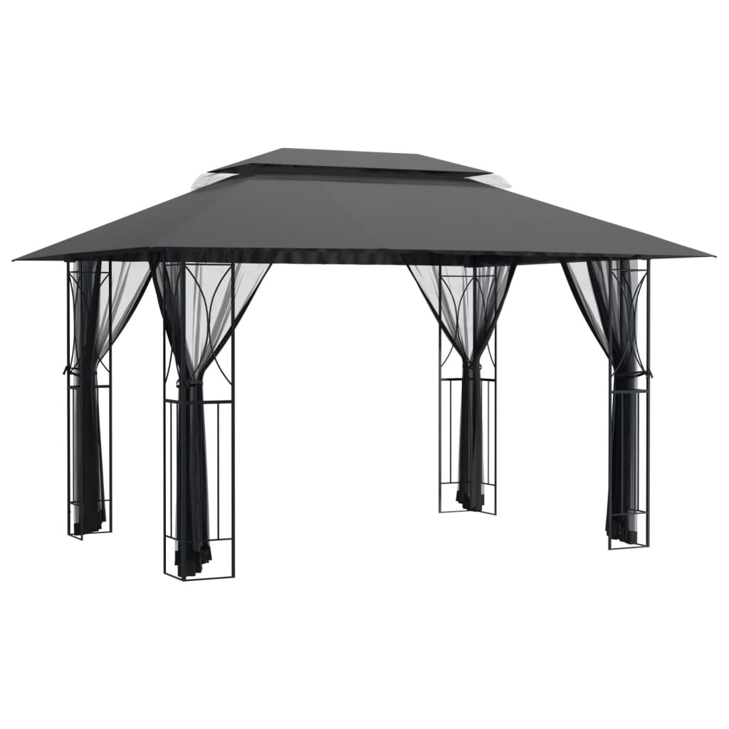 Luxus Pavillon 3x3m 3x4m Seitenwänden Gartenpavillon Partyzelt Gartenzelt Gazebo - Bild 13 von 19