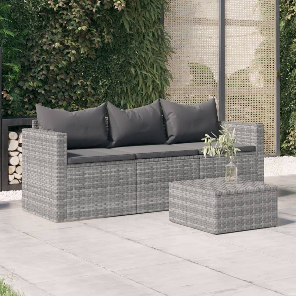 3-Sitzer Gartensofa mit Kissen Poly Rattan Relaxsofa Couch Garten Balkon Möbel - Bild 20 von 20