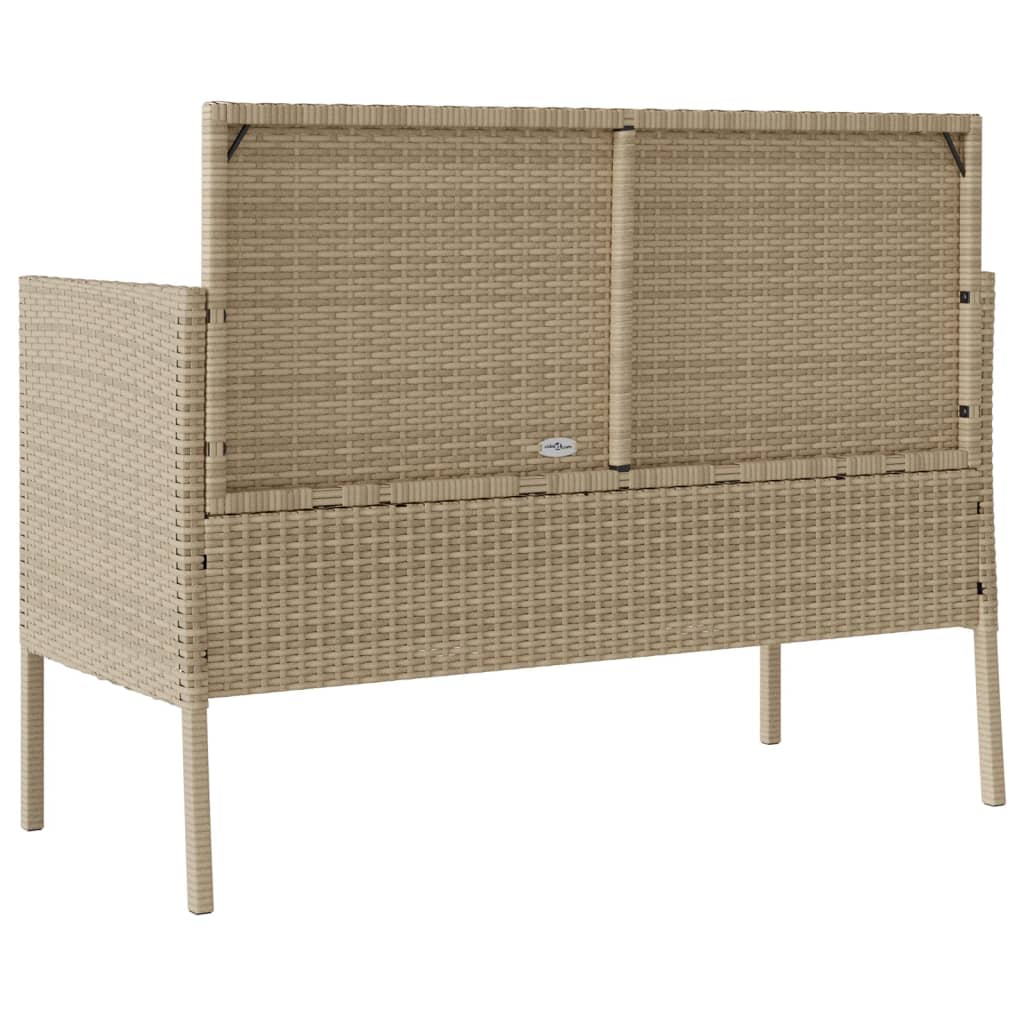 Gartenbank mit Kissen Sitzbank Parkbank mit Stauraum Schwarz Poly Rattan vidaXL - Bild 62 von 75