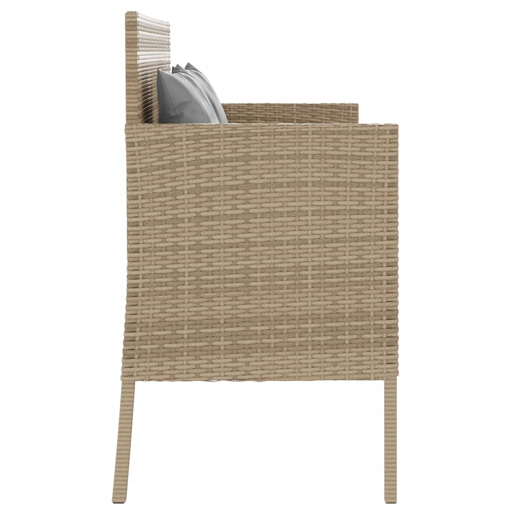 Gartenbank mit Kissen Sitzbank Parkbank mit Stauraum Schwarz Poly Rattan vidaXL - Bild 61 von 75