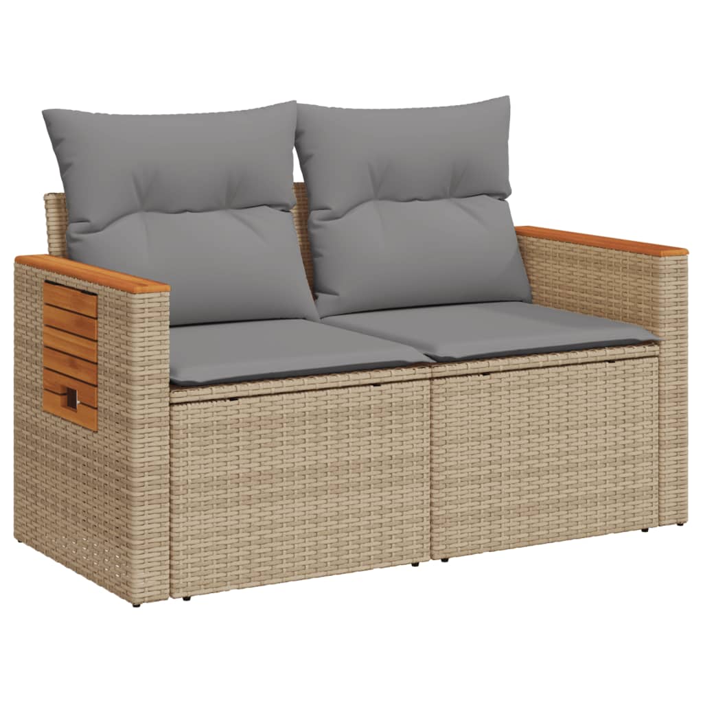Gartensofa mit Kissen 2-Sitzer Sofa Poly Rattan Gartenmöbel Lounge Sitzgruppe - Bild 45 von 65