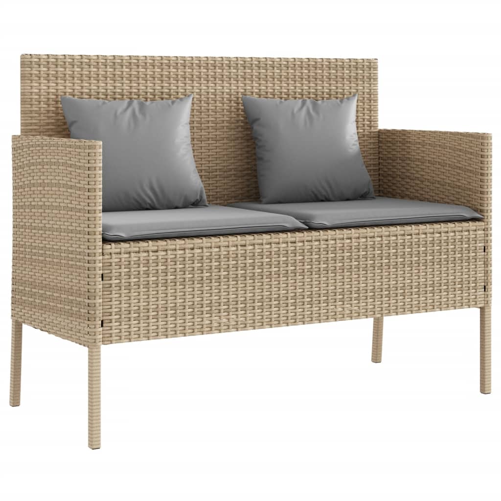 Gartenbank mit Kissen Sitzbank Parkbank mit Stauraum Schwarz Poly Rattan vidaXL - Bild 58 von 75