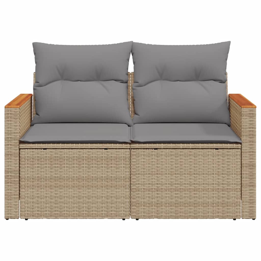 Gartensofa mit Kissen 2-Sitzer Sofa Poly Rattan Gartenmöbel Lounge Sitzgruppe - Bild 47 von 65