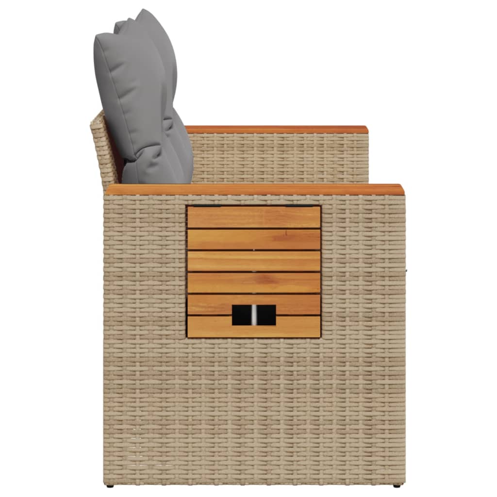 Gartensofa mit Kissen 2-Sitzer Sofa Poly Rattan Gartenmöbel Lounge Sitzgruppe - Bild 48 von 65