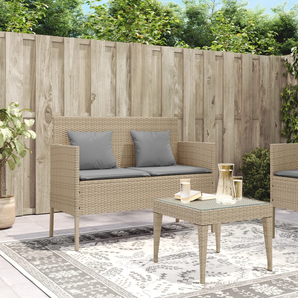 Gartenbank mit Kissen Sitzbank Parkbank mit Stauraum Schwarz Poly Rattan vidaXL - Bild 59 von 75