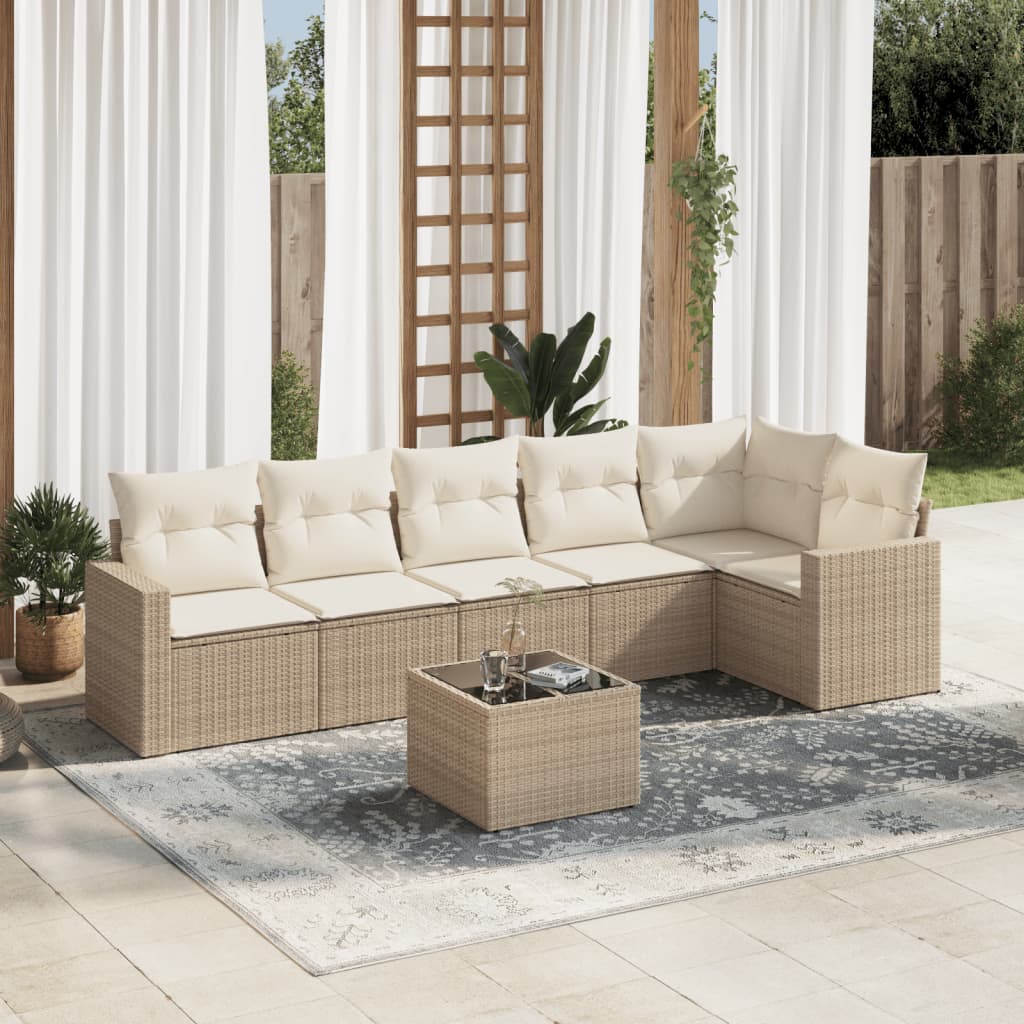 Garten-Sofagarnitur Essgruppe Gartengarnitur Sitzgruppe mit Kissen Poly Rattan - Bild 26 von 30