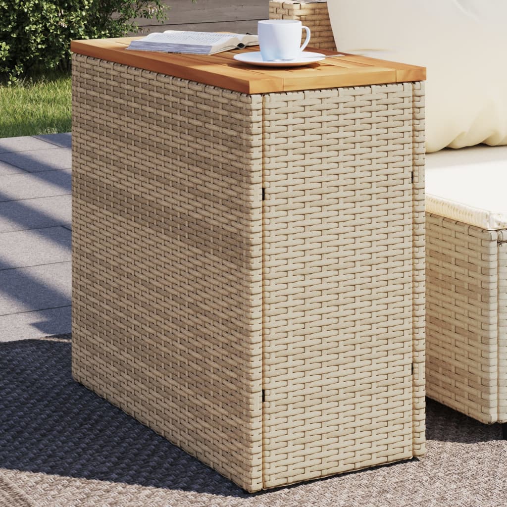 Gartentisch Beistelltisch Couchtisch Couchtisch mit Holz/Glasplatte Poly Rattan - Bild 23 von 65