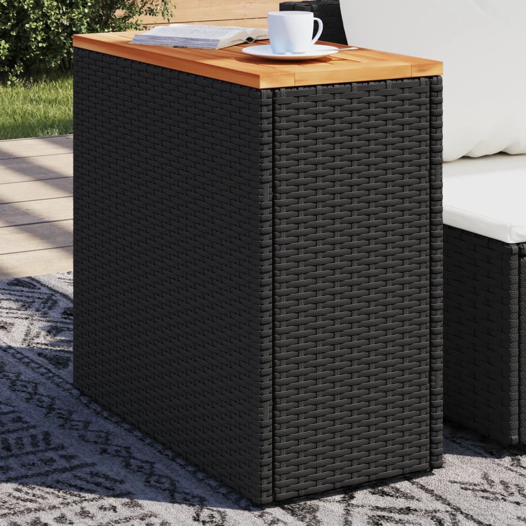 Gartentisch Beistelltisch Couchtisch Couchtisch mit Holz/Glasplatte Poly Rattan - Bild 12 von 65