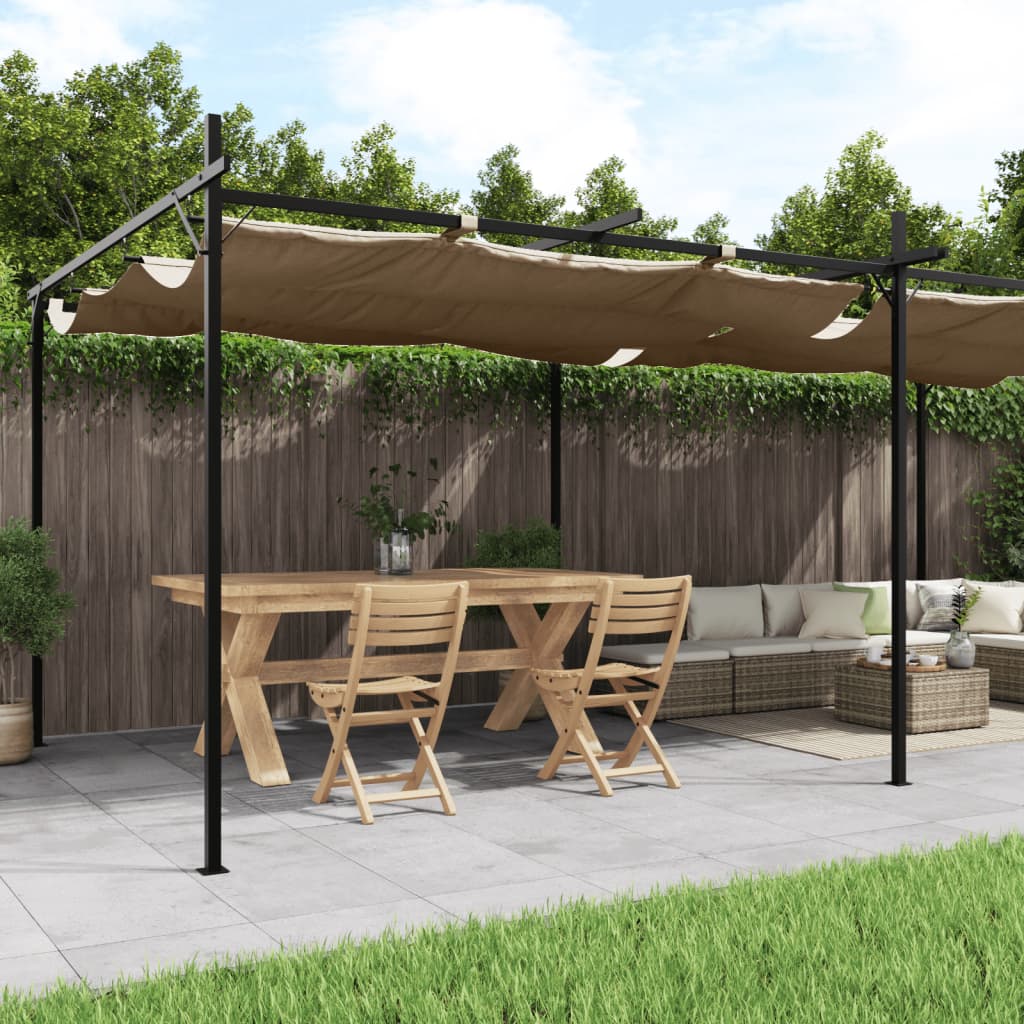 Garten Pergola Pavillon Terrassenüberdachung mit Schiebedach Gartenpavillon Neu - Bild 22 von 22
