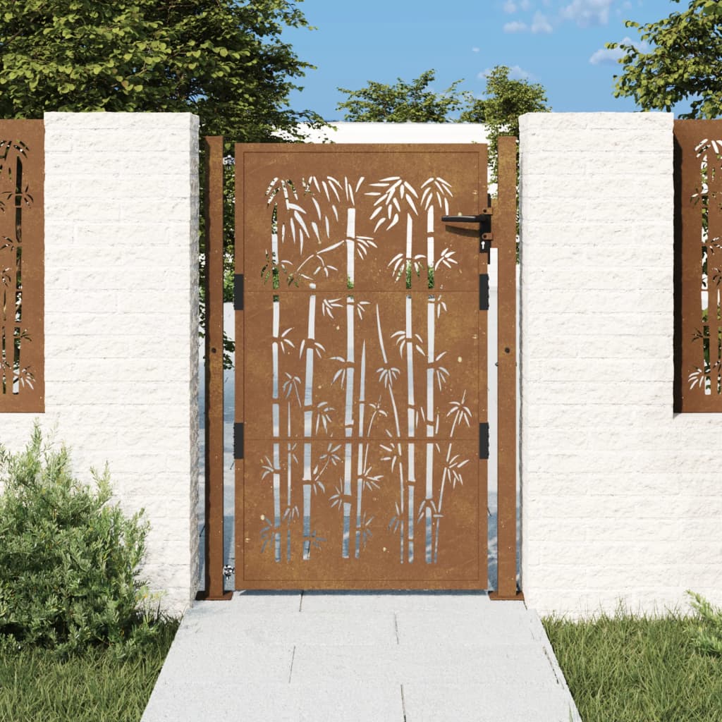 Gartentor Gartentür Rost Zauntür Hoftor Tür Gartenpforte Gartenzaun Cortenstahl
