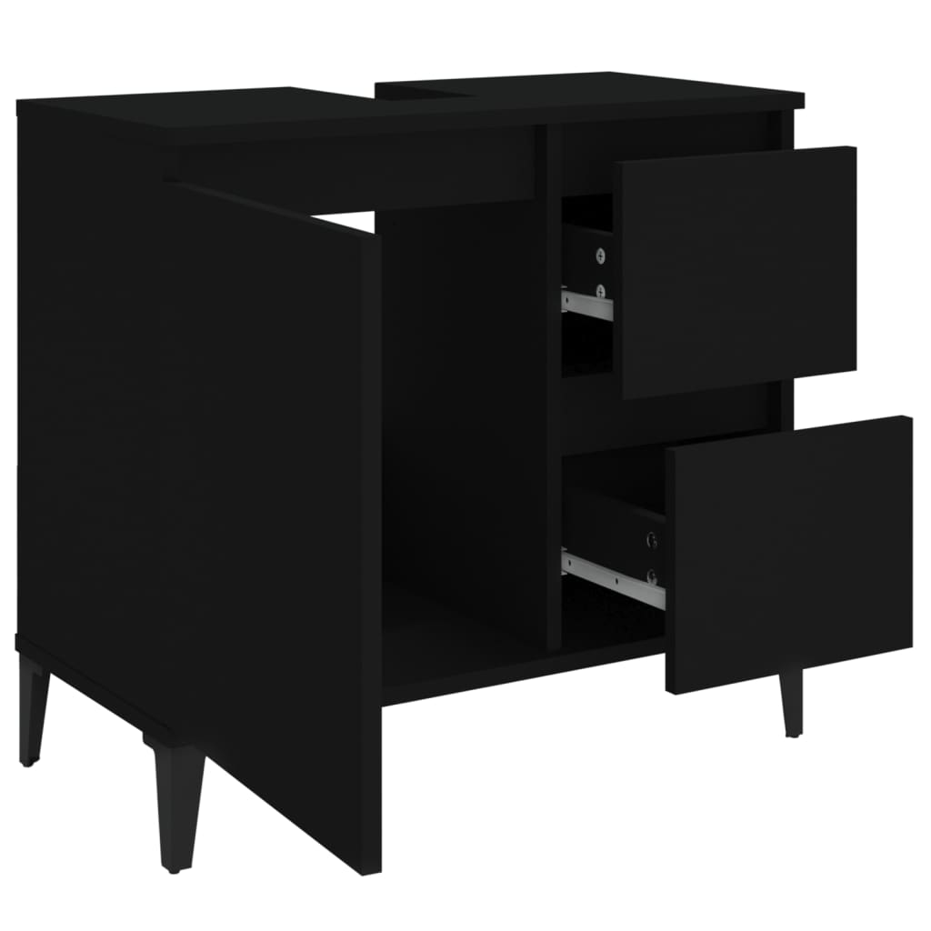 Waschbeckenunterschrank Waschtisch Unterschrank Badschrank mit 2 Schubladen - Bild 16 von 86