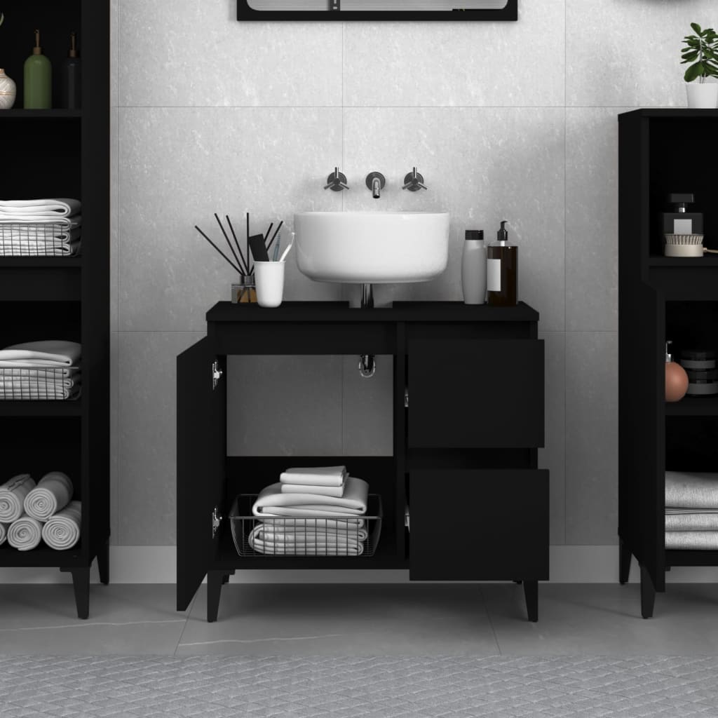Waschbeckenunterschrank Waschtisch Unterschrank Badschrank mit 2 Schubladen - Bild 13 von 86