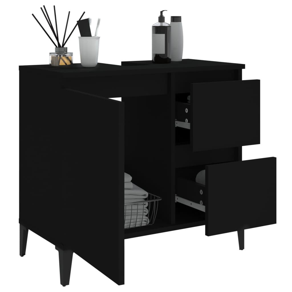 Waschbeckenunterschrank Waschtisch Unterschrank Badschrank mit 2 Schubladen - Bild 14 von 86