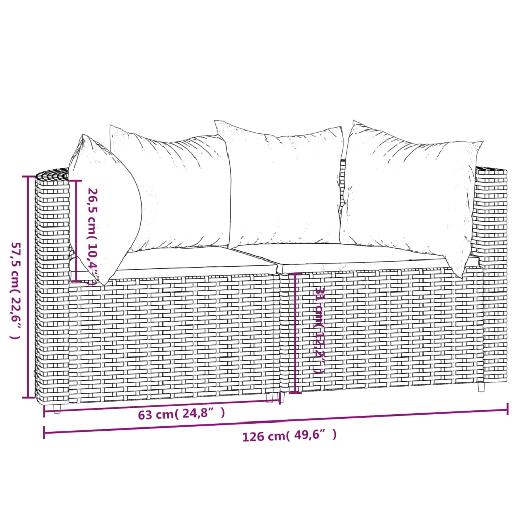 Garten Lounge Set mit Kissen Gartensofa Ecksofa Gartenmöbel Poly Rattan - Bild 94 von 106