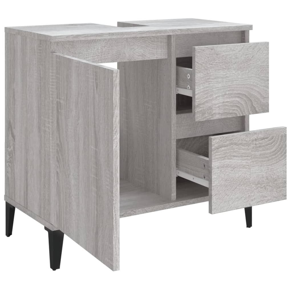 Waschbeckenunterschrank Waschtisch Unterschrank Badschrank mit 2 Schubladen - Bild 63 von 86