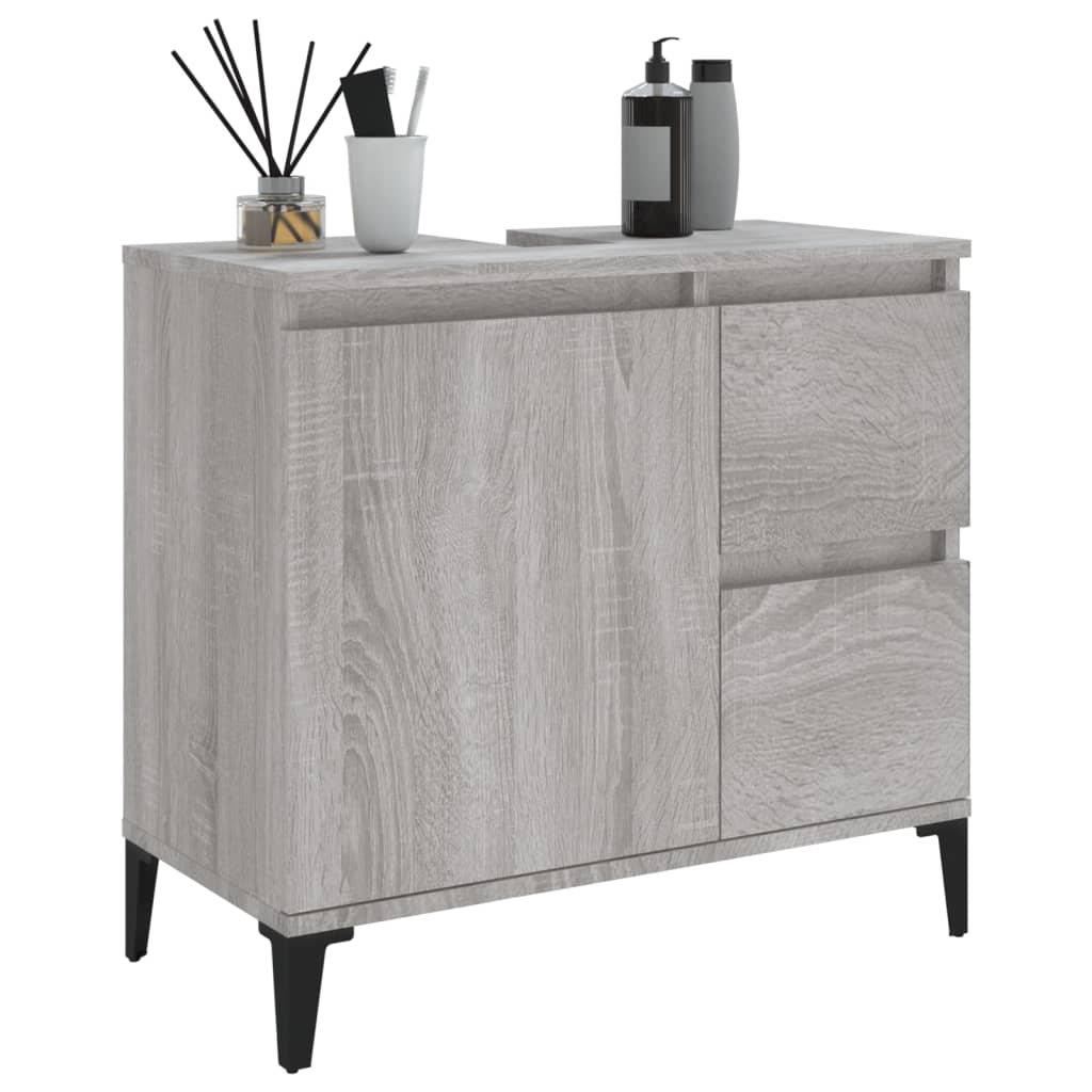 Waschbeckenunterschrank Waschtisch Unterschrank Badschrank mit 2 Schubladen - Bild 62 von 86