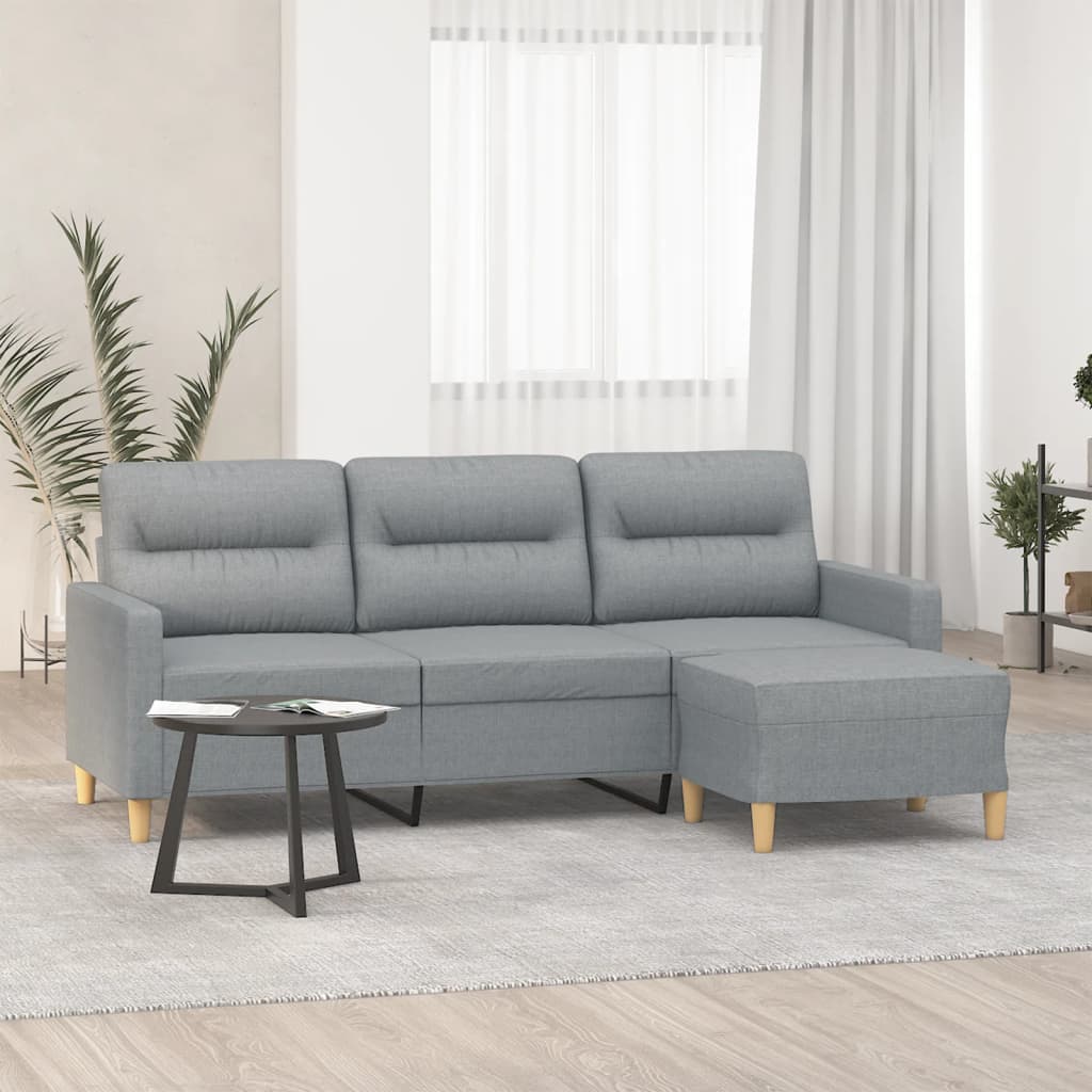 3-Sitzer-Sofa mit Fußhocker Liegesofa Polstersofa Relaxsofa Loungesofa TV Sofa - Bild 18 von 23