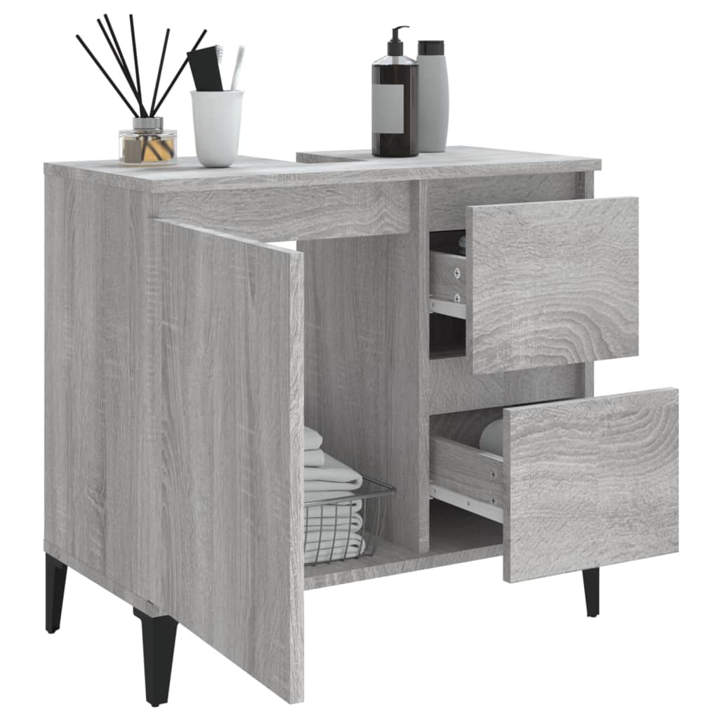 Waschbeckenunterschrank Waschtisch Unterschrank Badschrank mit 2 Schubladen - Bild 61 von 86