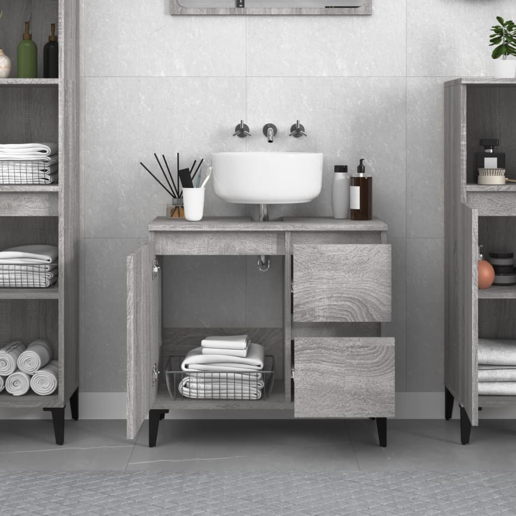 Waschbeckenunterschrank Waschtisch Unterschrank Badschrank mit 2 Schubladen - Bild 60 von 86
