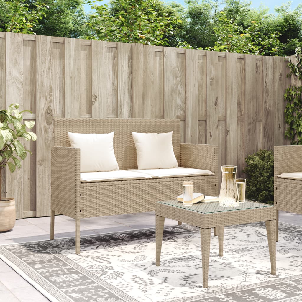 Gartenbank mit Kissen Sitzbank Parkbank mit Stauraum Schwarz Poly Rattan vidaXL - Bild 51 von 75