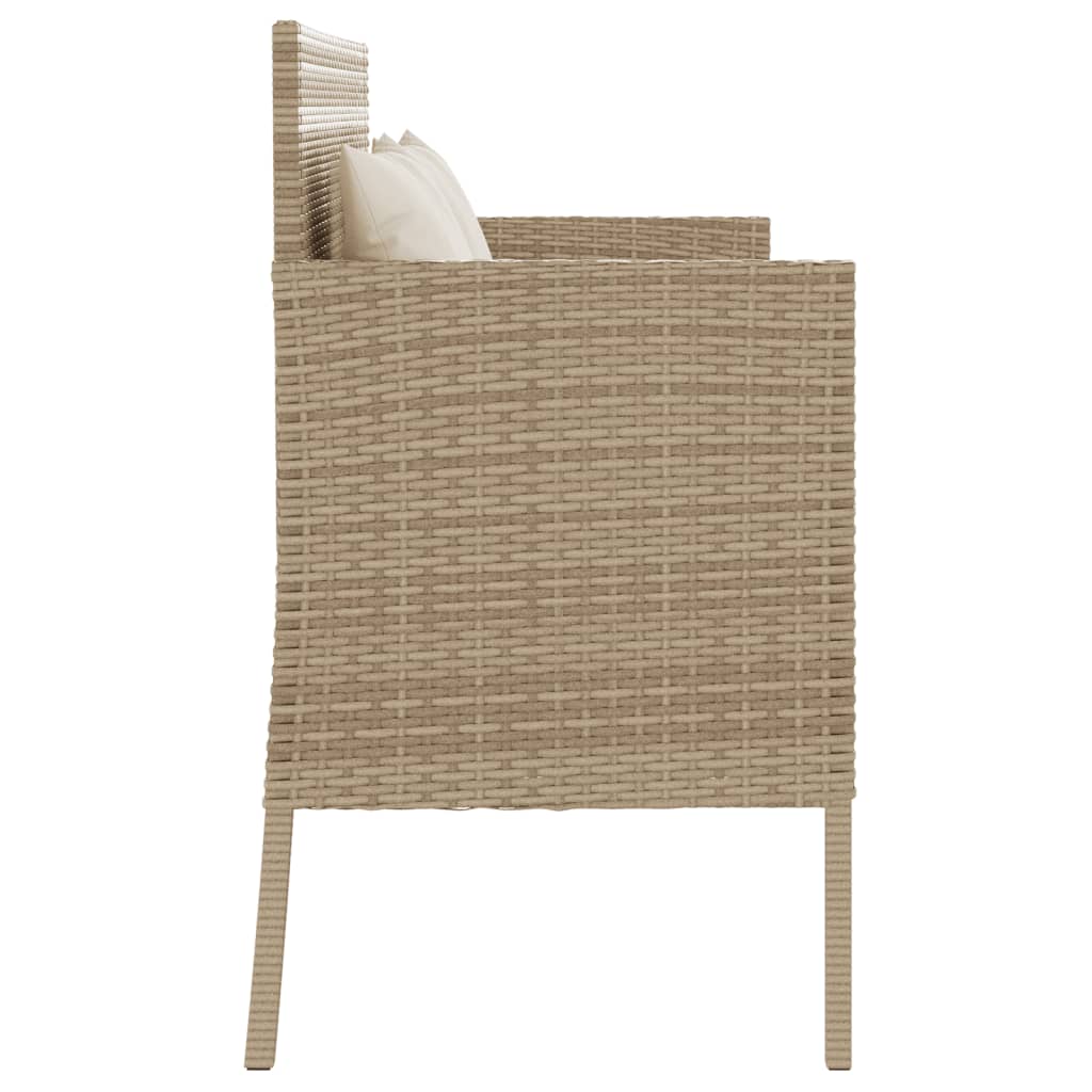 Gartenbank mit Kissen Sitzbank Parkbank mit Stauraum Schwarz Poly Rattan vidaXL - Bild 53 von 75