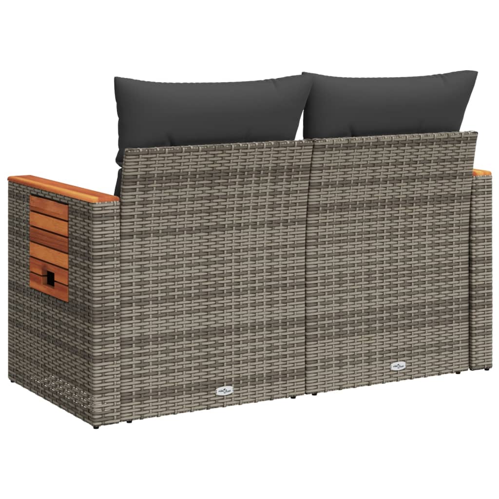 Gartensofa mit Kissen 2-Sitzer Sofa Poly Rattan Gartenmöbel Lounge Sitzgruppe - Bild 61 von 65