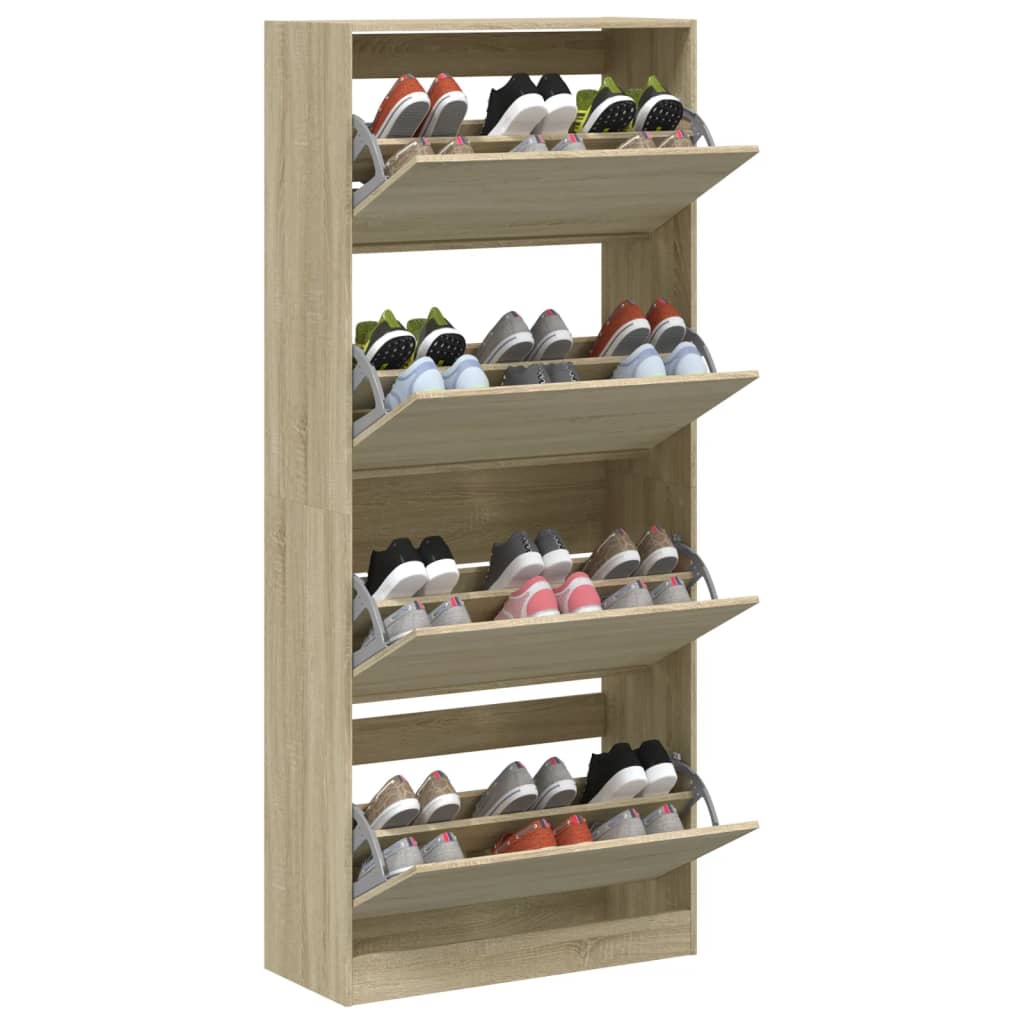 Schuhschrank mit 1/2/3/4 Klappen Schuhkipper Schuhregal Schuhkommode Schuhablage - Bild 14 von 145