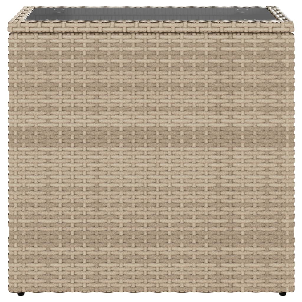 Gartentisch Beistelltisch Couchtisch Couchtisch mit Holz/Glasplatte Poly Rattan - Bild 28 von 65