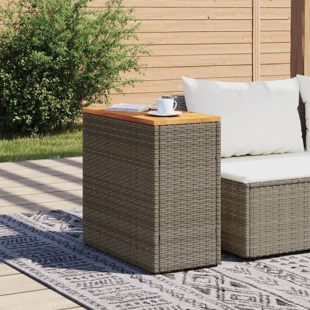 Gartentisch Beistelltisch Couchtisch Couchtisch mit Holz/Glasplatte Poly Rattan - Bild 39 von 65