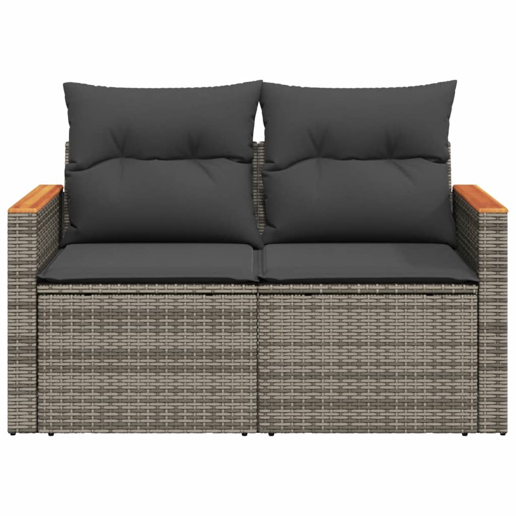 Gartensofa mit Kissen 2-Sitzer Sofa Poly Rattan Gartenmöbel Lounge Sitzgruppe - Bild 59 von 65
