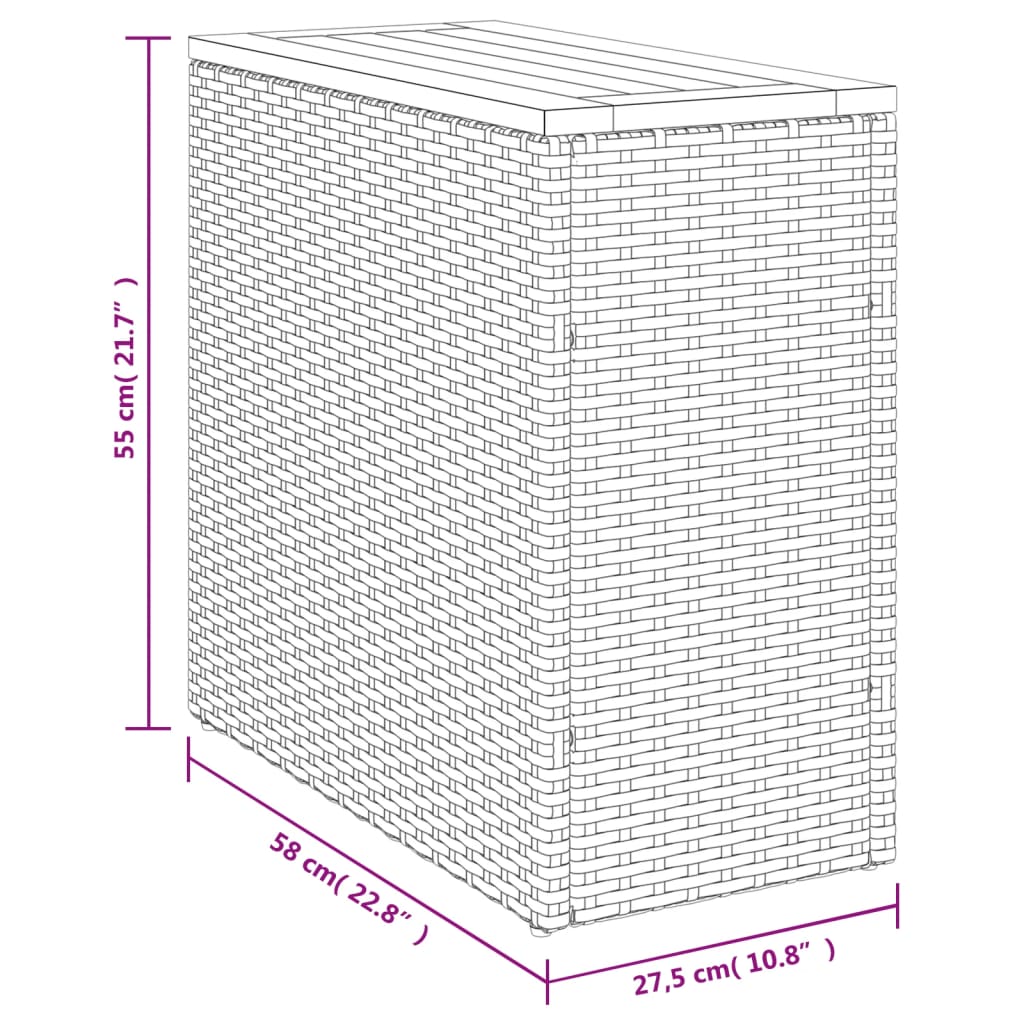 Gartentisch Beistelltisch Couchtisch Couchtisch mit Holz/Glasplatte Poly Rattan - Bild 45 von 65