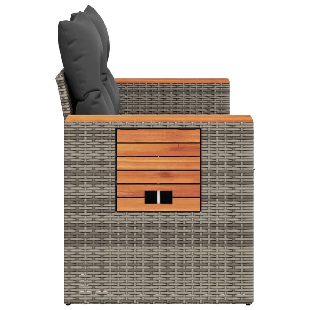 Gartensofa mit Kissen 2-Sitzer Sofa Poly Rattan Gartenmöbel Lounge Sitzgruppe - Bild 60 von 65