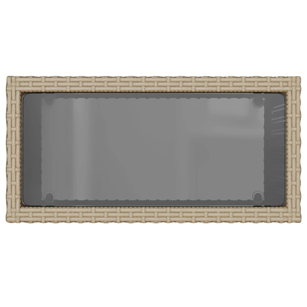 Gartentisch Beistelltisch Couchtisch Couchtisch mit Holz/Glasplatte Poly Rattan - Bild 30 von 65