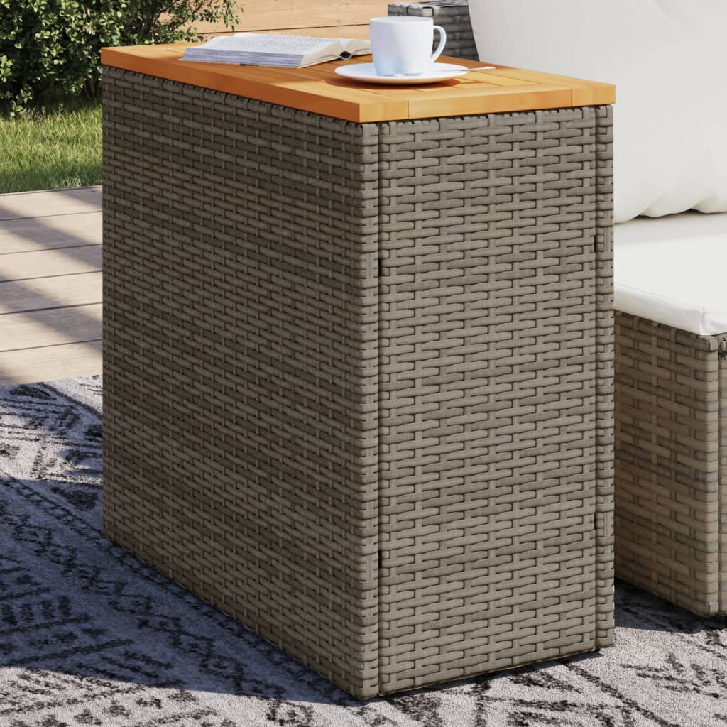 Gartentisch Beistelltisch Couchtisch Couchtisch mit Holz/Glasplatte Poly Rattan - Bild 34 von 65