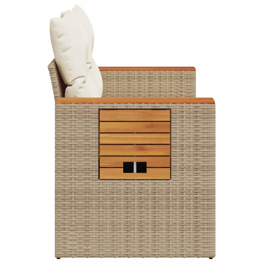 Gartensofa mit Kissen 2-Sitzer Sofa Poly Rattan Gartenmöbel Lounge Sitzgruppe - Bild 37 von 65