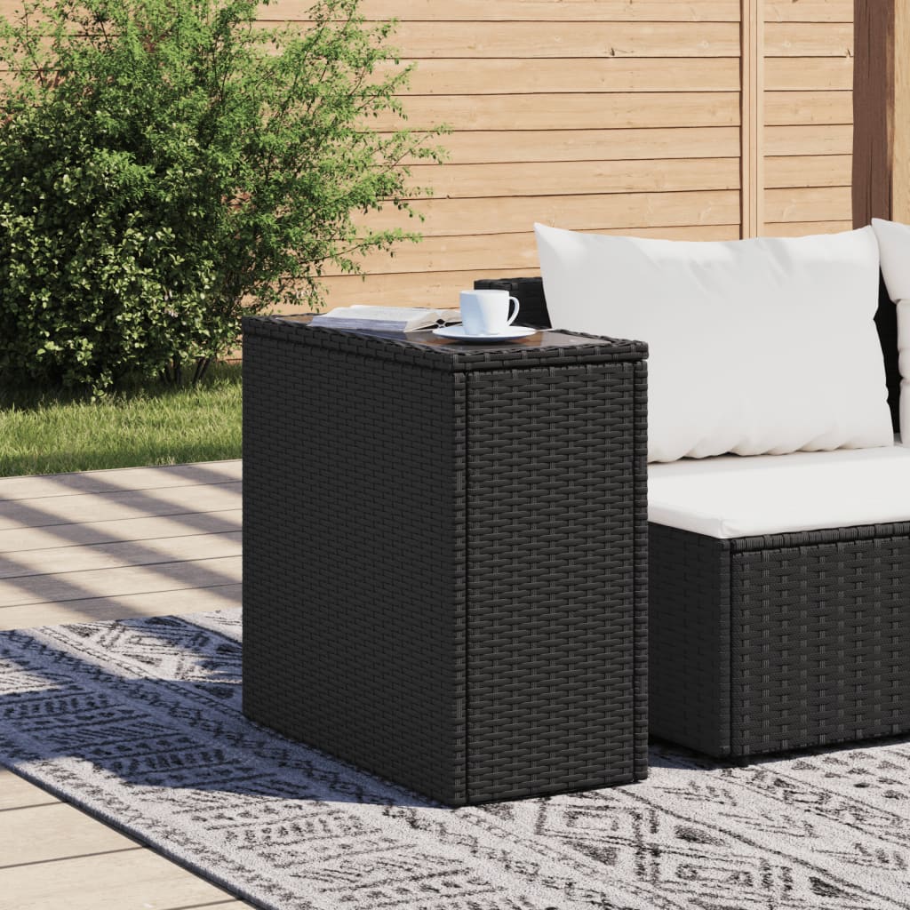 Gartentisch Beistelltisch Couchtisch Couchtisch mit Holz/Glasplatte Poly Rattan - Bild 15 von 65