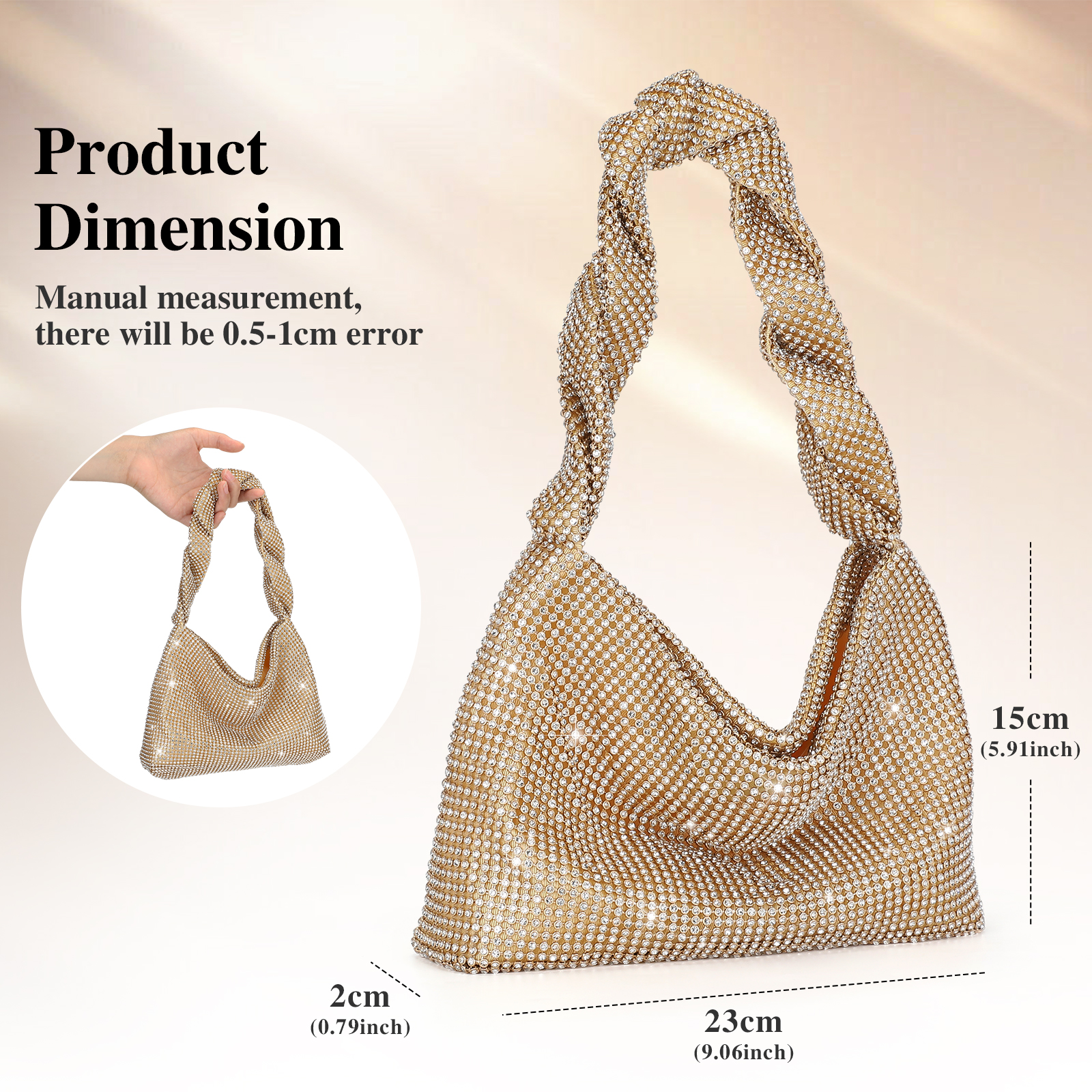 Women Rhinestone Evening Bag Wedding Clutch Purse Sparkly Prom Cocktail Handbag - Picture 27 of 79