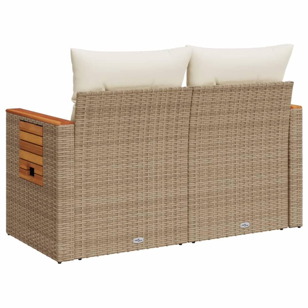 Gartensofa mit Kissen 2-Sitzer Sofa Poly Rattan Gartenmöbel Lounge Sitzgruppe - Bild 38 von 65