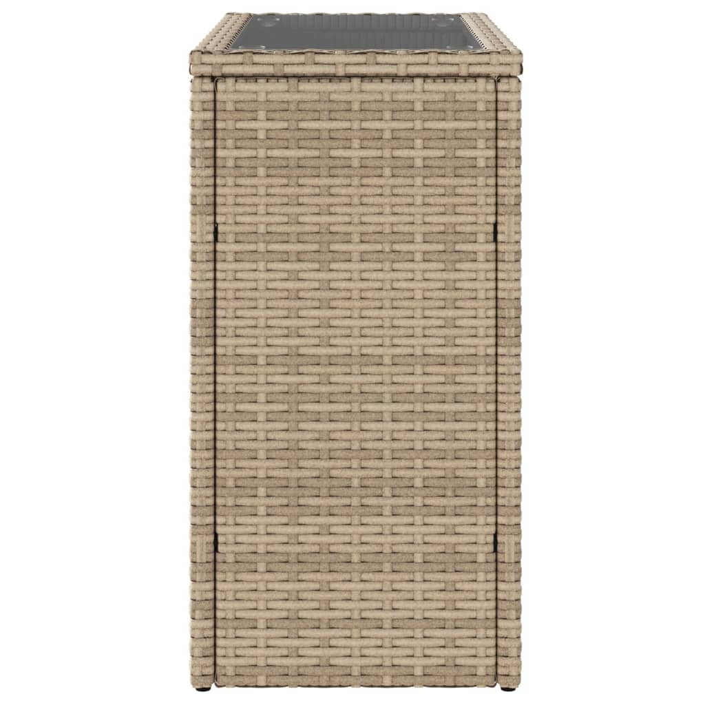 Gartentisch Beistelltisch Couchtisch Couchtisch mit Holz/Glasplatte Poly Rattan - Bild 29 von 65