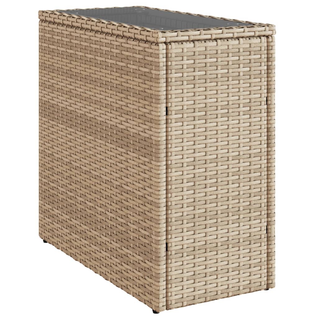 Gartentisch Beistelltisch Couchtisch Couchtisch mit Holz/Glasplatte Poly Rattan - Bild 25 von 65