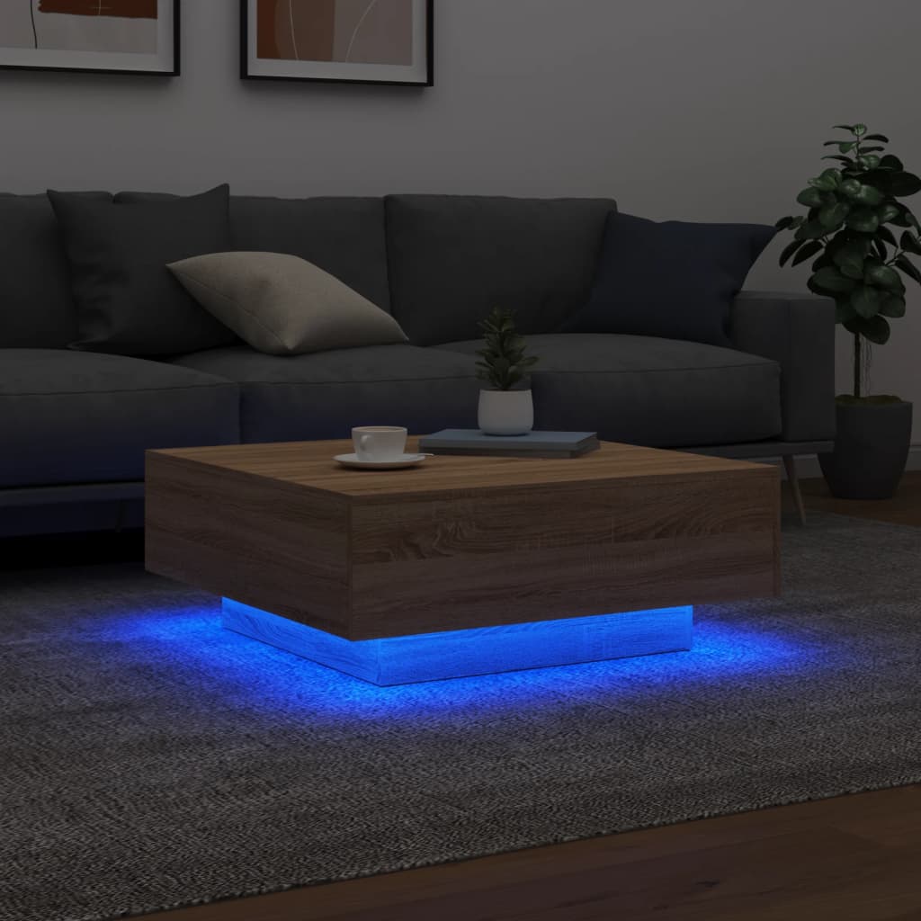 Couchtisch Wohnzimmertisch mit LED Beleuchtung Beistelltisch Stehtische - Bild 38 von 89