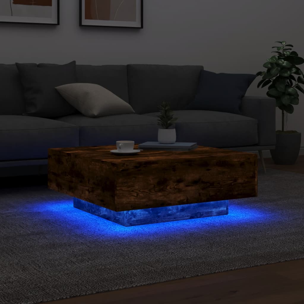 Couchtisch Wohnzimmertisch mit LED Beleuchtung Beistelltisch Stehtische - Bild 60 von 89