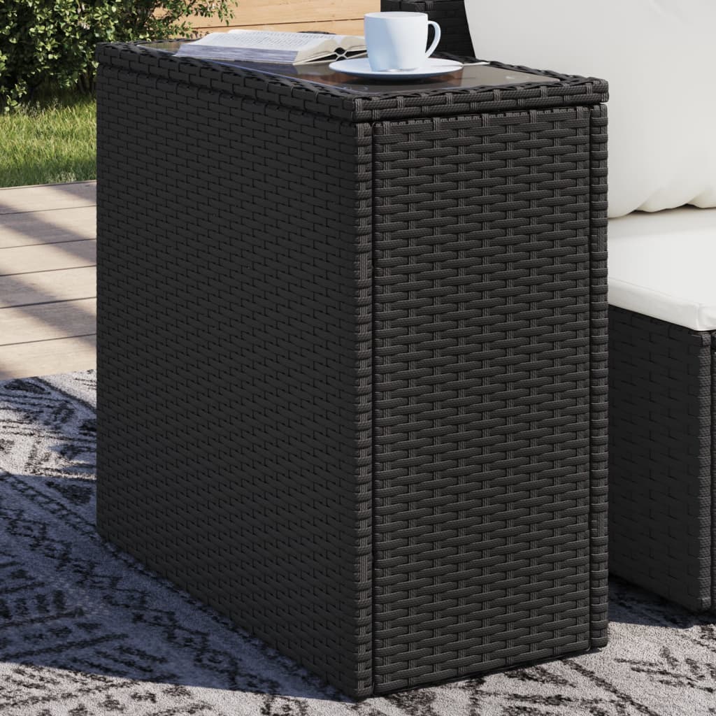 Gartentisch Beistelltisch Couchtisch Couchtisch mit Holz/Glasplatte Poly Rattan - Bild 13 von 65