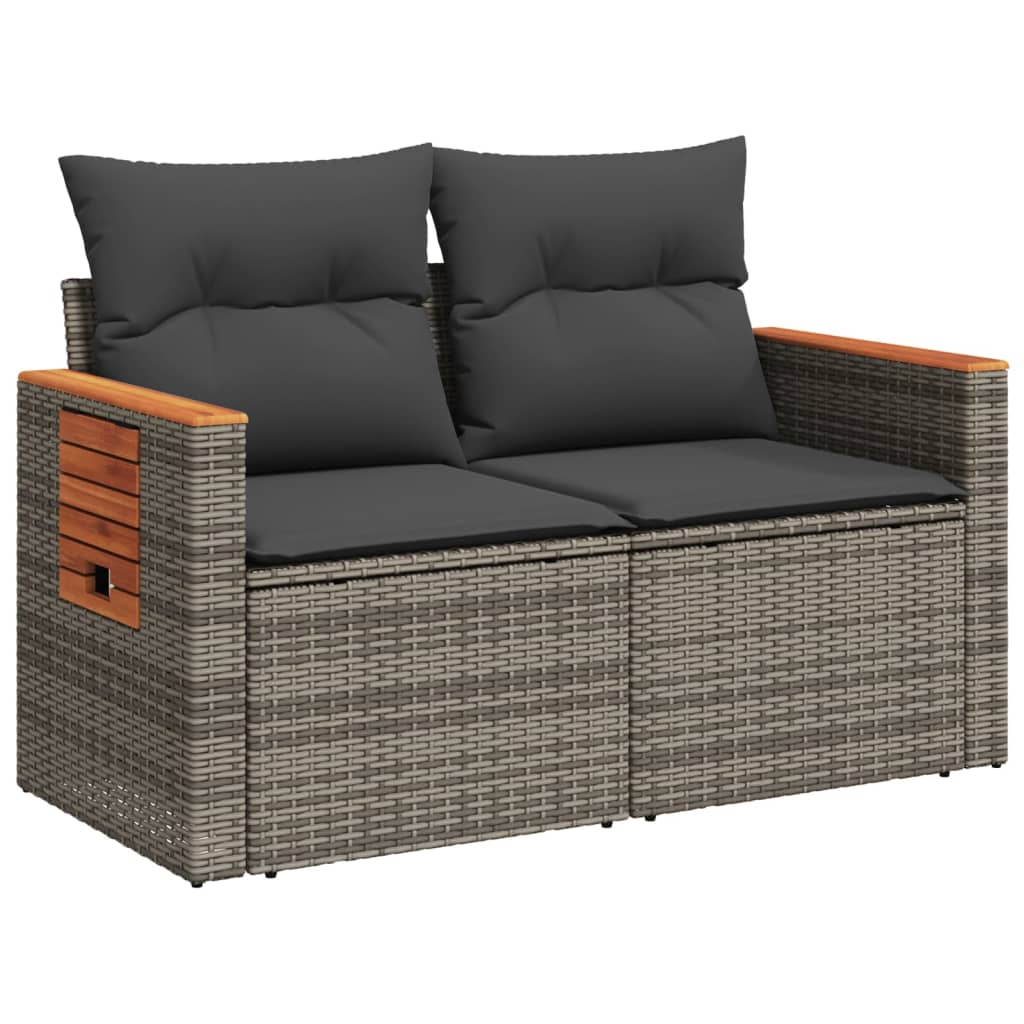 Gartensofa mit Kissen 2-Sitzer Sofa Poly Rattan Gartenmöbel Lounge Sitzgruppe - Bild 58 von 65