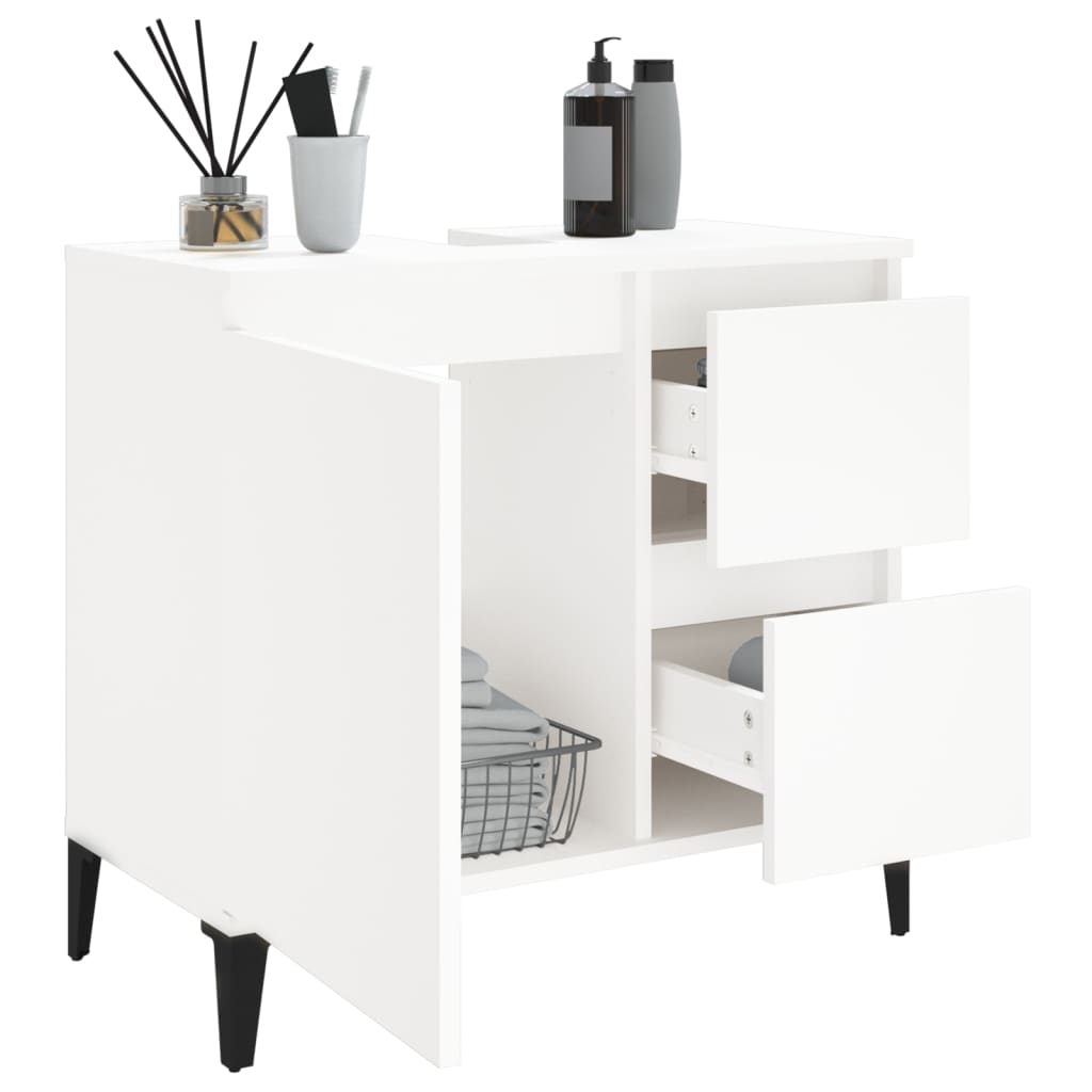 Waschbeckenunterschrank Waschtisch Unterschrank Badschrank mit 2 Schubladen - Bild 5 von 86