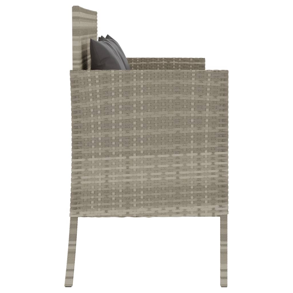 Gartenbank mit Kissen Sitzbank Parkbank mit Stauraum Schwarz Poly Rattan vidaXL - Bild 69 von 75