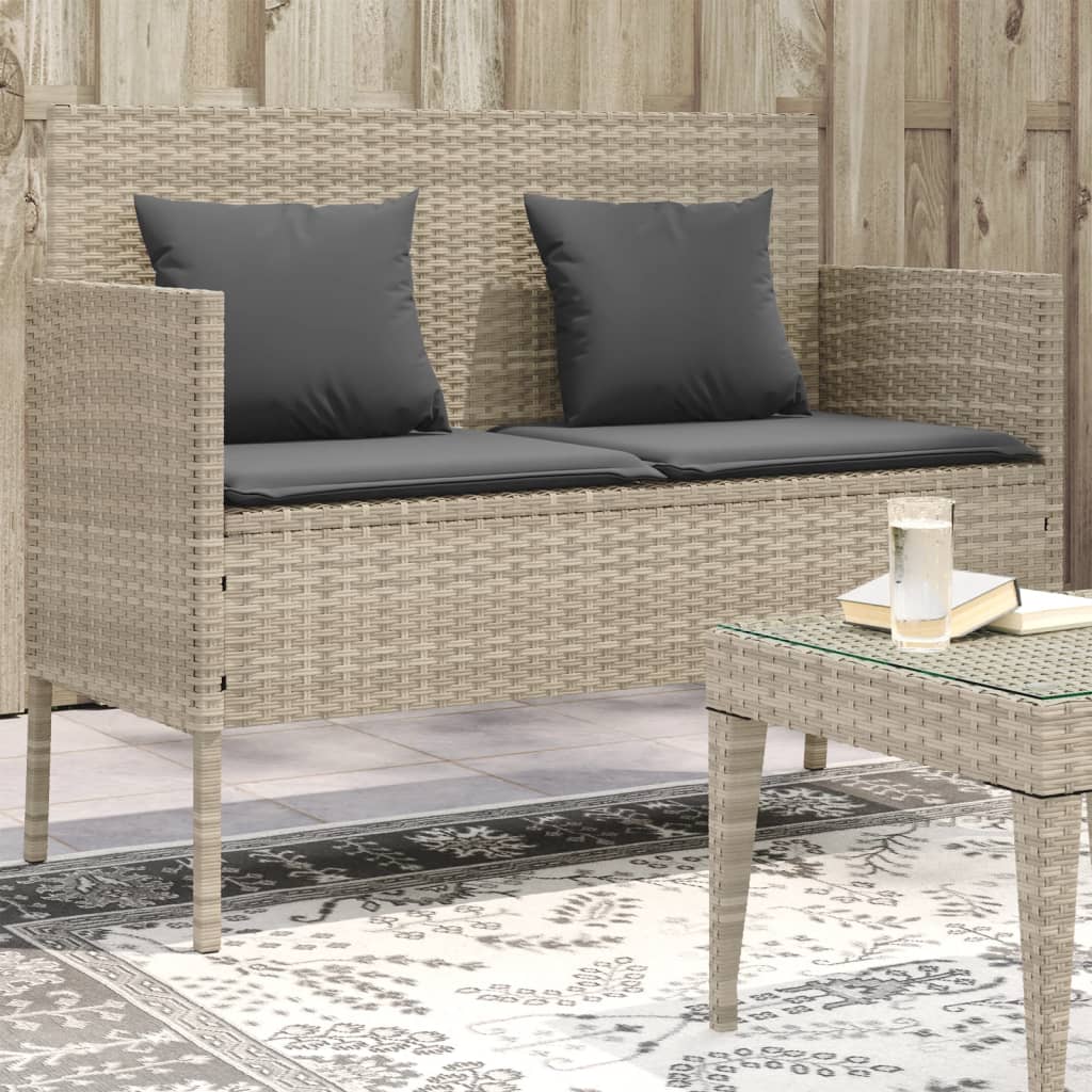 Gartenbank mit Kissen Sitzbank Parkbank mit Stauraum Schwarz Poly Rattan vidaXL - Bild 65 von 75