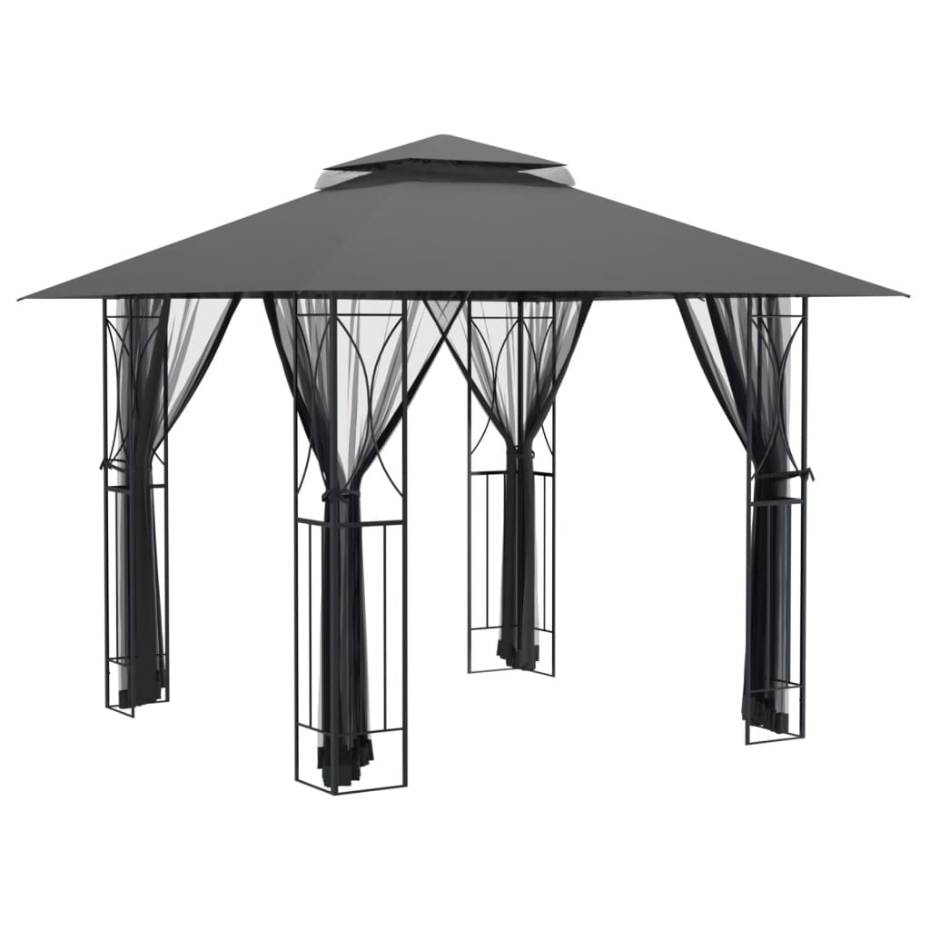 Luxus Pavillon 3x3m 3x4m Seitenwänden Gartenpavillon Partyzelt Gartenzelt Gazebo - Bild 5 von 19
