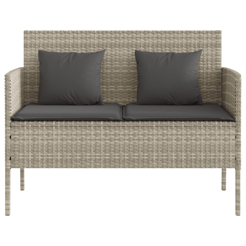 Gartenbank mit Kissen Sitzbank Parkbank mit Stauraum Schwarz Poly Rattan vidaXL - Bild 68 von 75