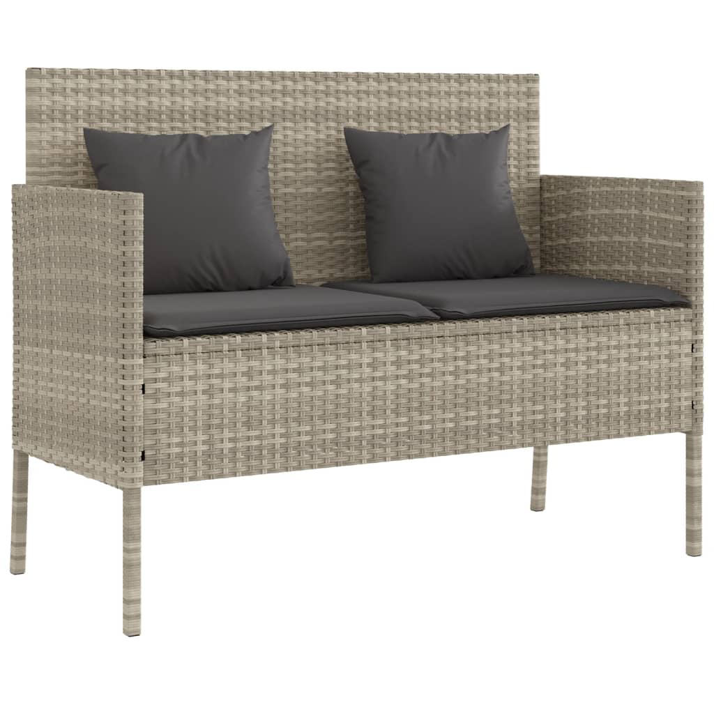Gartenbank mit Kissen Sitzbank Parkbank mit Stauraum Schwarz Poly Rattan vidaXL - Bild 66 von 75